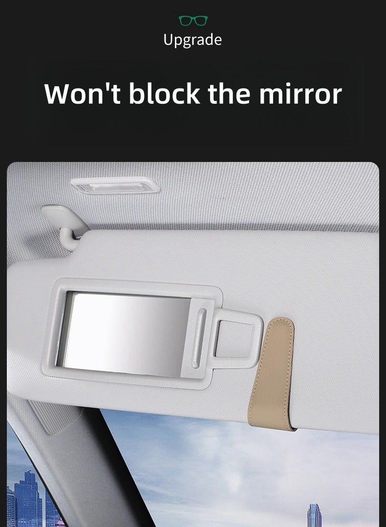 Magnet Adsorbed Sunglass Holder for Car Visor,Leather Car Sunglasses Holder,Car Accessories, Automobile Accessories,Sun Visor Car, Sunglasses Clip for Glasses Cards (1PCS, Pink) - Image 4