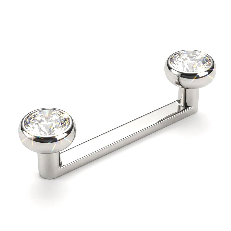 Josojoou 14G Titanium Surface Piercing Jewelry Double Crystal Internally Threaded Surface Tragus Staple Bar Piercing Jewelry 12mm Flat Bar Unisex Body Jewelry - Image 1
