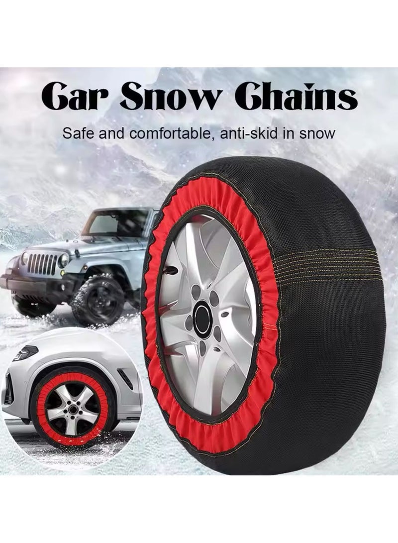Auto Snow Socks for Tires, Emergency Snow Traction for Vehicles Safe Travel on Ice, Frost, Snow, Extra Durable Snow Chains Equivalent Tire Chain Alternative Tire Socks Active Series in red(SIZE L) - Image 2
