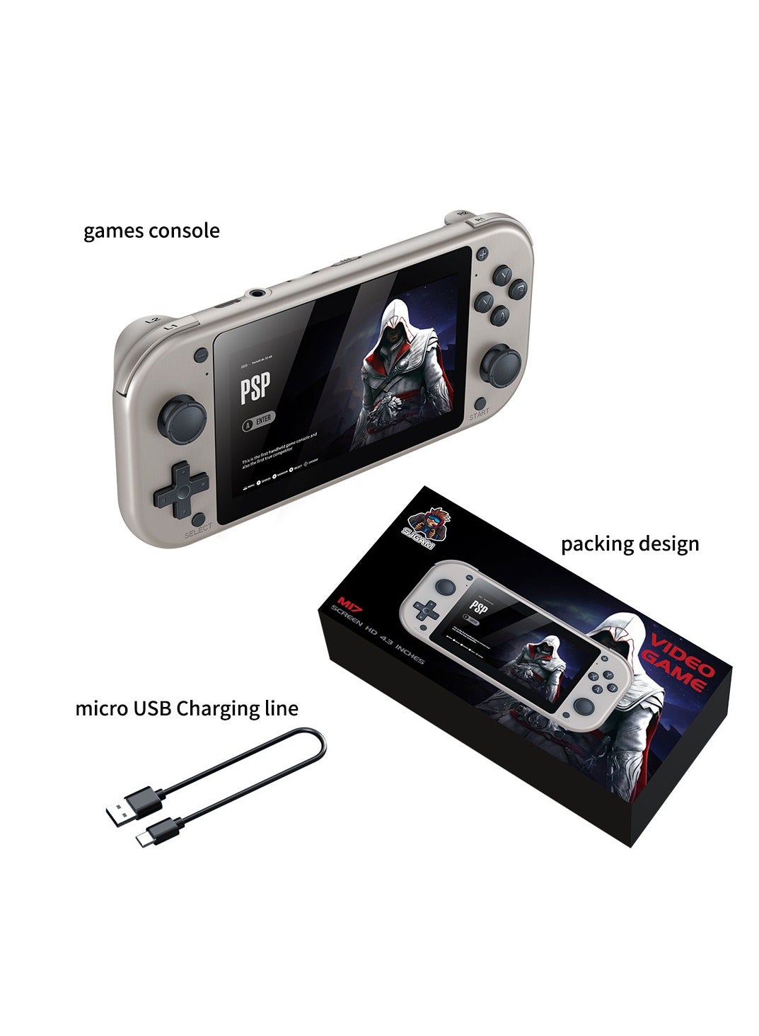 Ultimate Handheld Gaming Console M17, Play 20,000 Retro Classic Games Favorites Perfect Gaming Device for Kids and Nostalgia Lovers! Endless Fun Awaits