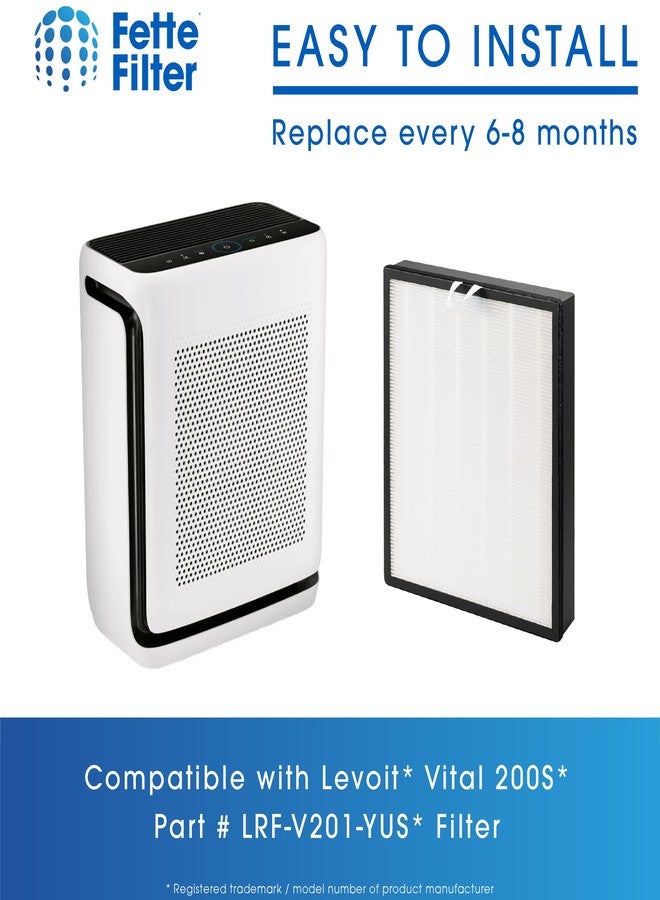Fette Filter - 2 Pack Replacement Filter Compatible with Levoit Vital 200S Air Cleaner, 3-in-1 True with Activated Carbon Filter Set, Part Number Vital 200S-RF-PA (LRF-V201-YUS) - Image 4