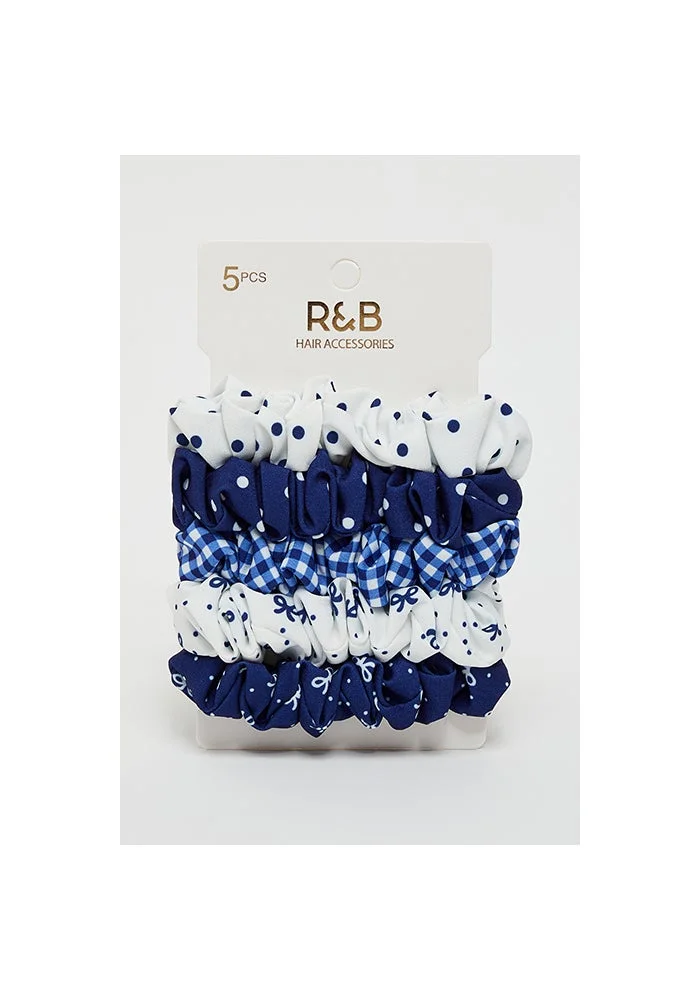 R&b  5 Pack Printed Scrunchies for Women | Best Price UAE