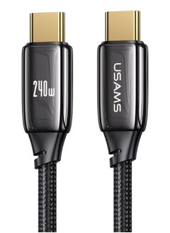 أوسامس كابل شاحن USB C بقوة 240 واط بطول 2 متر، كابل PD 3.1 من النوع إلى النوع C، سلك USB C للشحن السريع، نقل بيانات بسرعة 480 ميجابت في الثانية لجهاز MacBook Pro M3، iPad Pro 2022/Air 5، HP EliteBook، iPhone 16، Galaxy S24/S23 Ultra  - Image 1