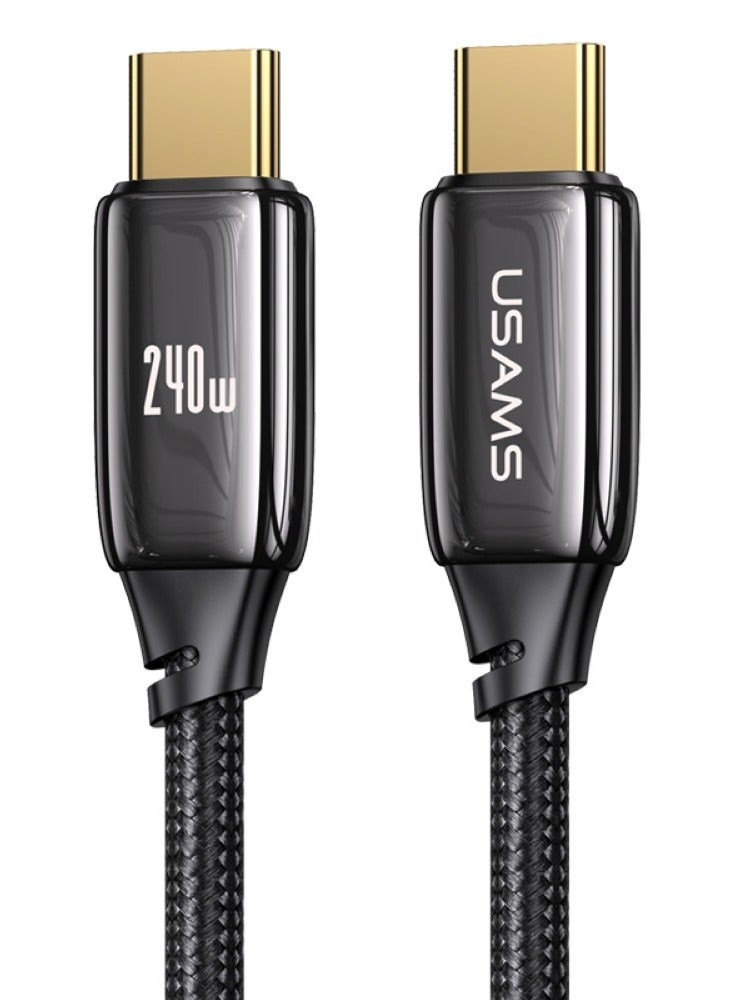 أوسامس كابل شاحن USB C بقوة 240 واط بطول 2 متر، كابل PD 3.1 من النوع إلى النوع C، سلك USB C للشحن السريع، نقل بيانات بسرعة 480 ميجابت في الثانية لجهاز MacBook Pro M3، iPad Pro 2022/Air 5، HP EliteBook، iPhone 16، Galaxy S24/S23 Ultra - Image 1