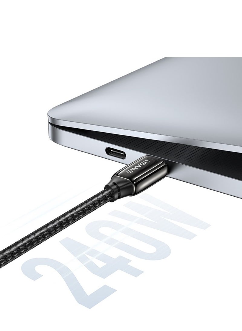 أوسامس كابل شاحن USB C بقوة 240 واط بطول 2 متر، كابل PD 3.1 من النوع إلى النوع C، سلك USB C للشحن السريع، نقل بيانات بسرعة 480 ميجابت في الثانية لجهاز MacBook Pro M3، iPad Pro 2022/Air 5، HP EliteBook، iPhone 16، Galaxy S24/S23 Ultra - Image 3