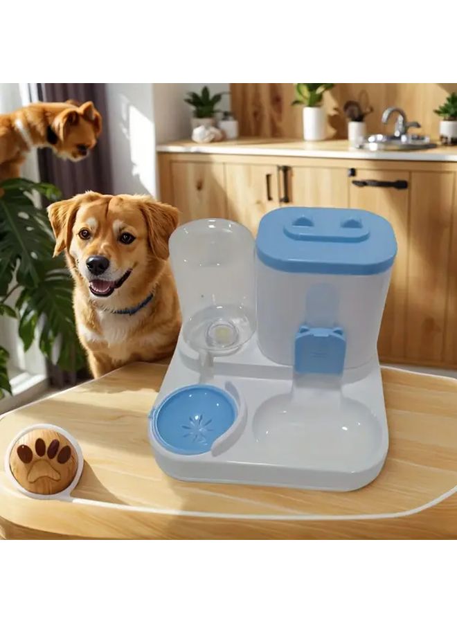 Automatic 2 In 1 Pet Feeder With Water Bottle Blue 33 81oz Capacity Easy Clean Design - Image 3