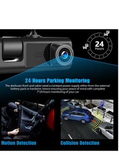 Generic Car Dual Lens Dash Cam HD 1080P Front/Rear/Inside Video Recorder Camera G-Sensor  - Image 4