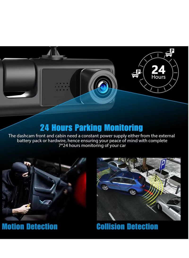 Generic Car Dual Lens Dash Cam HD 1080P Front/Rear/Inside Video Recorder Camera G-Sensor  - Image 4