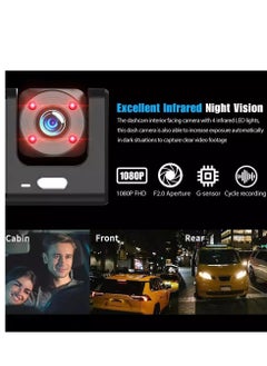 Generic Car Dual Lens Dash Cam HD 1080P Front/Rear/Inside Video Recorder Camera G-Sensor  - Image 3