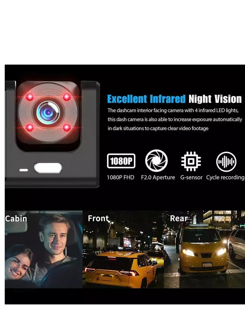 Generic Car Dual Lens Dash Cam HD 1080P Front/Rear/Inside Video Recorder Camera G-Sensor  - Image 3