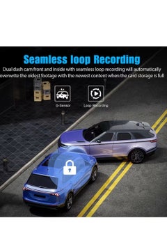 Generic Car Dual Lens Dash Cam HD 1080P Front/Rear/Inside Video Recorder Camera G-Sensor  - Image 5