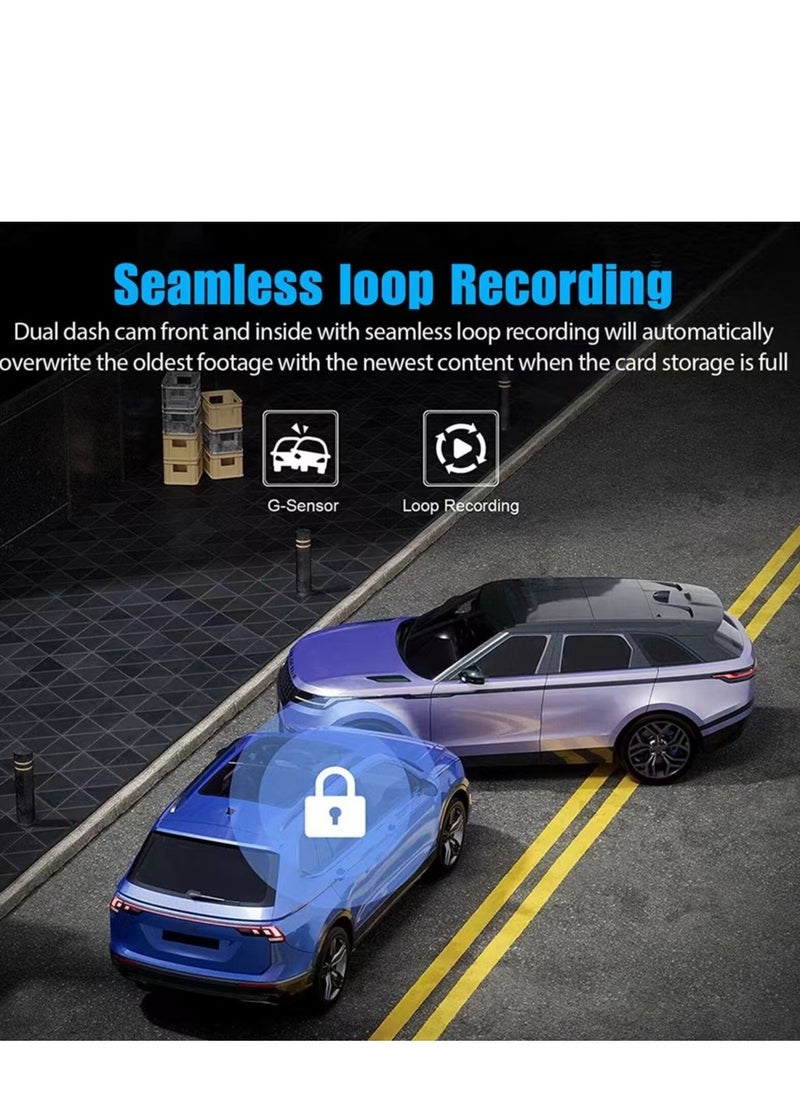 Generic Car Dual Lens Dash Cam HD 1080P Front/Rear/Inside Video Recorder Camera G-Sensor  - Image 5