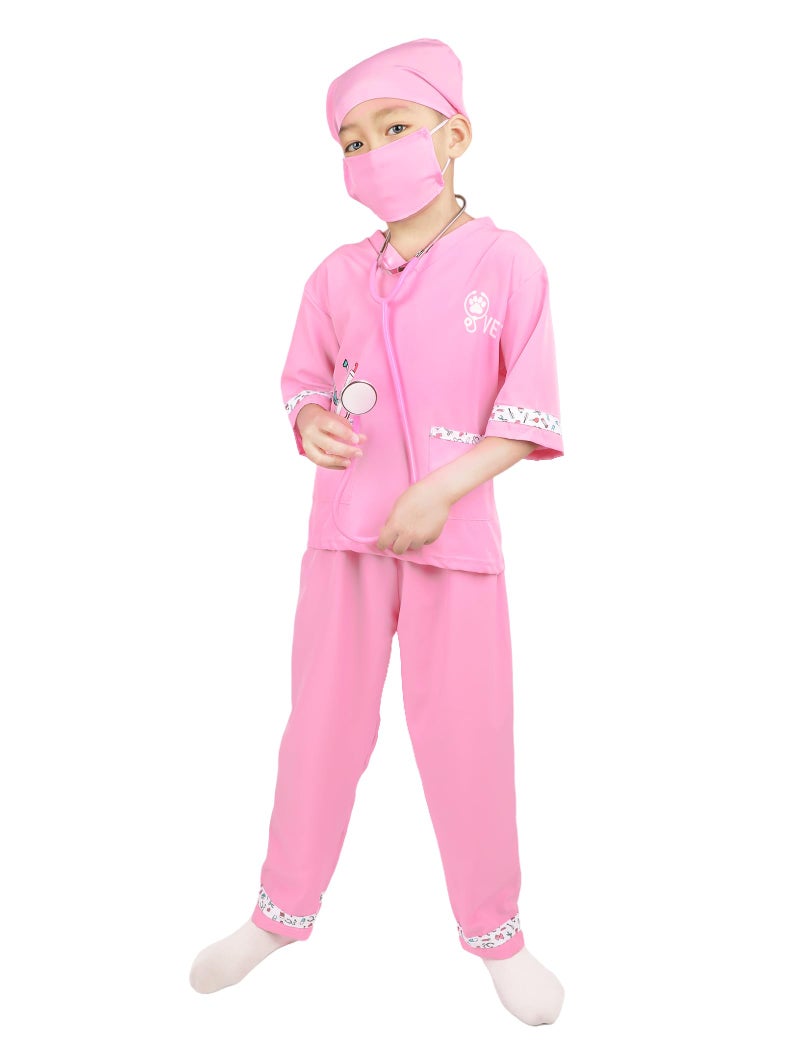 ANPHILE Kids Veterinarian Costume, Kids Doctor Vet Costume Outfit Pretend Play Dress Up Set for Career Day - Image 2