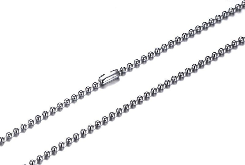 SINLEO Titanium Stainless Steel Small Beads Ball Chain Necklace for Men Women 24-38 Inches Silver Black Gold - Image 2