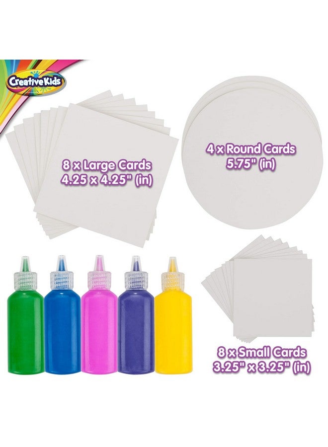 Creative Kids Creative Kids Spin & Paint Refill Pack - 8 x Large Cards - 8 x Small Cards - 4 x Round Cards - 5 Bottles of Colored Paint - Image 4