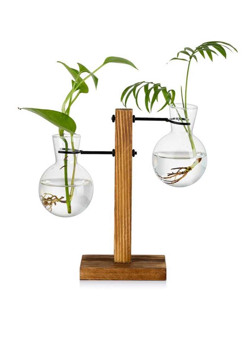 KASTWAVE Plant Propagation Station Glass Terrarium,Cute Propogation Stations Hydroponic Vase Bulb Planter for Indoor Plants Desktop Propagated Jars for Home Office Decor Birthday - Image 1