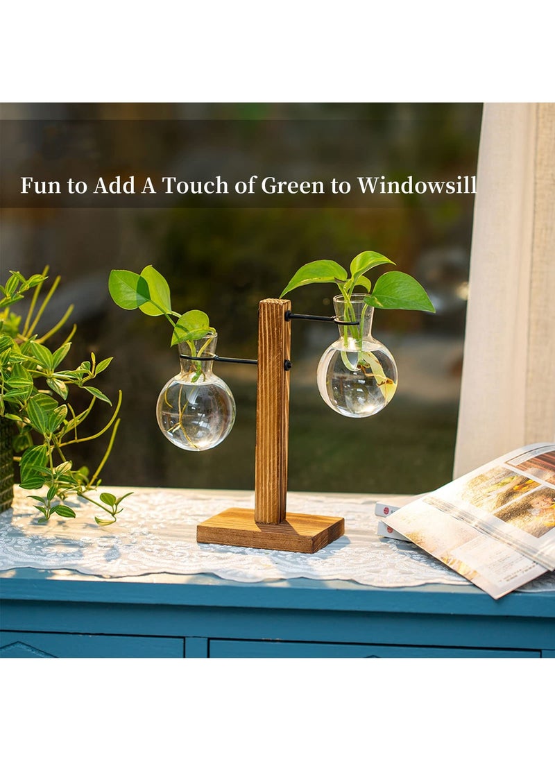 KASTWAVE Plant Propagation Station Glass Terrarium,Cute Propogation Stations Hydroponic Vase Bulb Planter for Indoor Plants Desktop Propagated Jars for Home Office Decor Birthday - Image 4