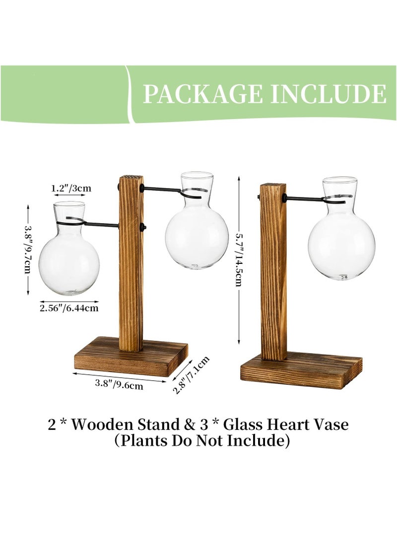 KASTWAVE Plant Propagation Station Glass Terrarium,Cute Propogation Stations Hydroponic Vase Bulb Planter for Indoor Plants Desktop Propagated Jars for Home Office Decor Birthday - Image 2