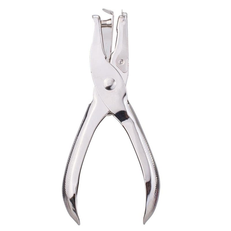 MySouq-Store Metal Hand Punch, 1 Hole Punch, Single Hole Punch, Stainless Steel Paper Punch, 6 mm, Capacity 8 Sheets, Silver 1Pcs