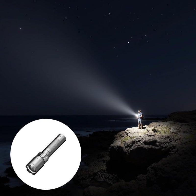Rechargeable 1200 Lumens Flashlight 3500M Range 5 Modes Type C Aluminum Body - Image 3