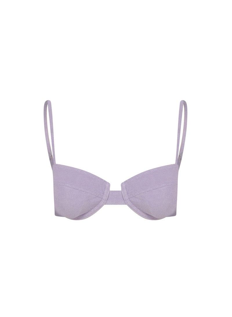 Scarlet Terry Towel Bikini Top Lavender - Image 5