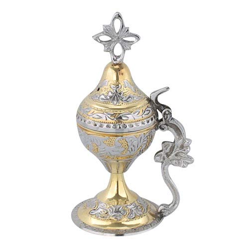 Iconsgr Christian Byzantine Orthodox Greek Censer Incense Burner Liturgy (7698-gn/1) - Image 2