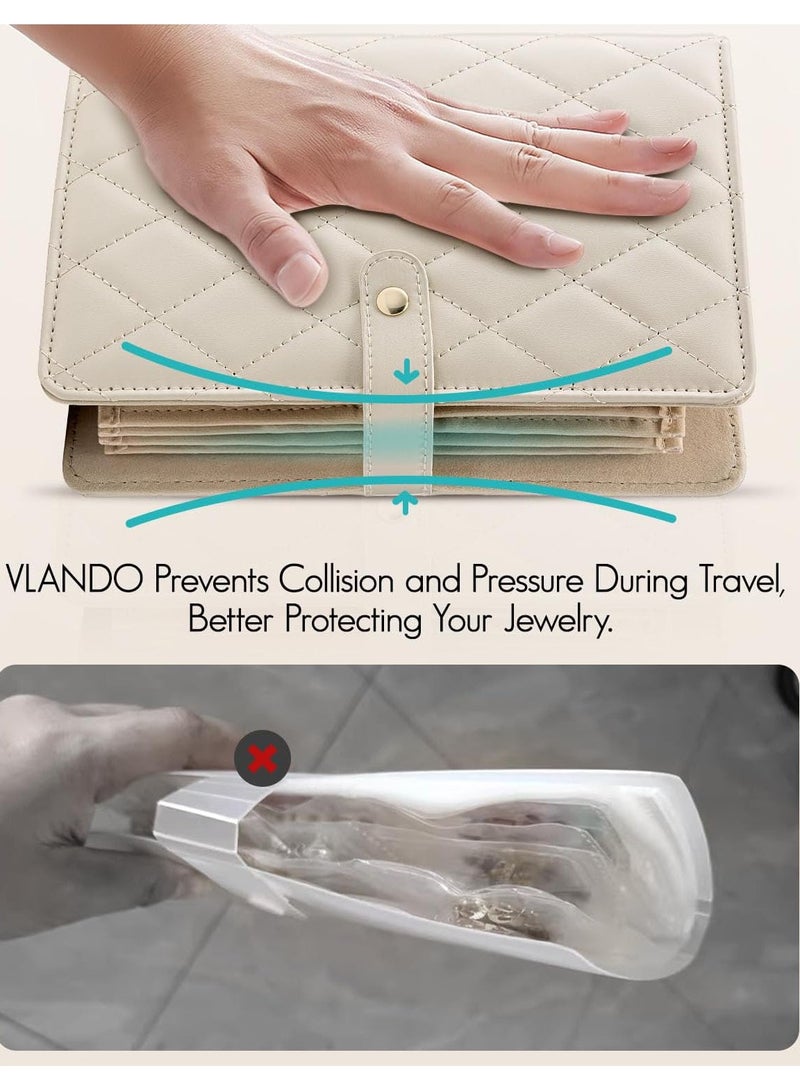 Travel Jewelry Organizer Case, Valentines Day Gifts,Jewelry Storage Book Ring Binder with Clear Zipper Velvet Pouch Bag for Traveling,Rings,Necklace,Earrings,Bracelets Holiday Gifts for Women  - Image 5