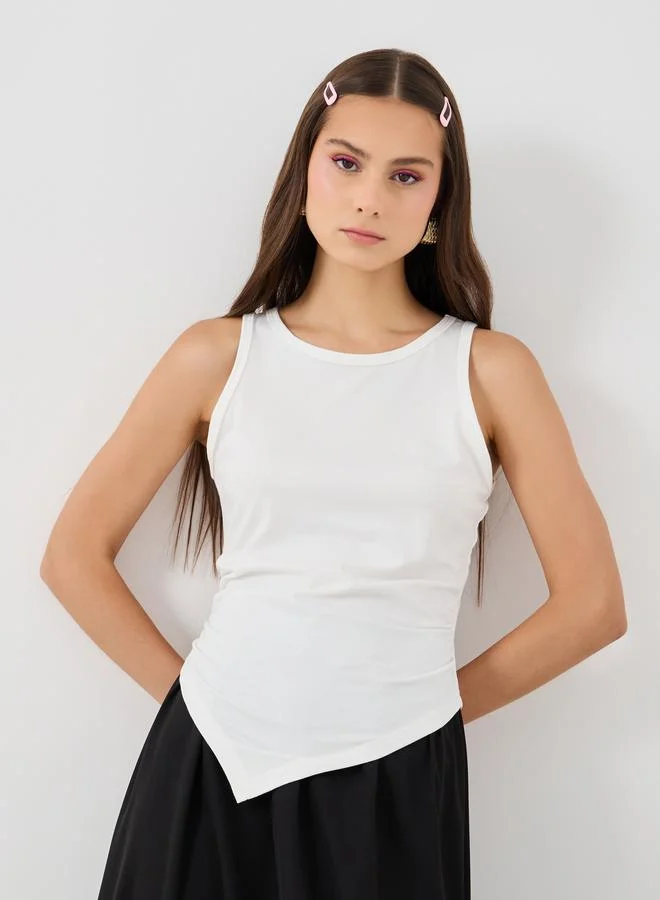 تايك تو Take Two Set of 2 - Solid Asymmetric Hem Cami Top