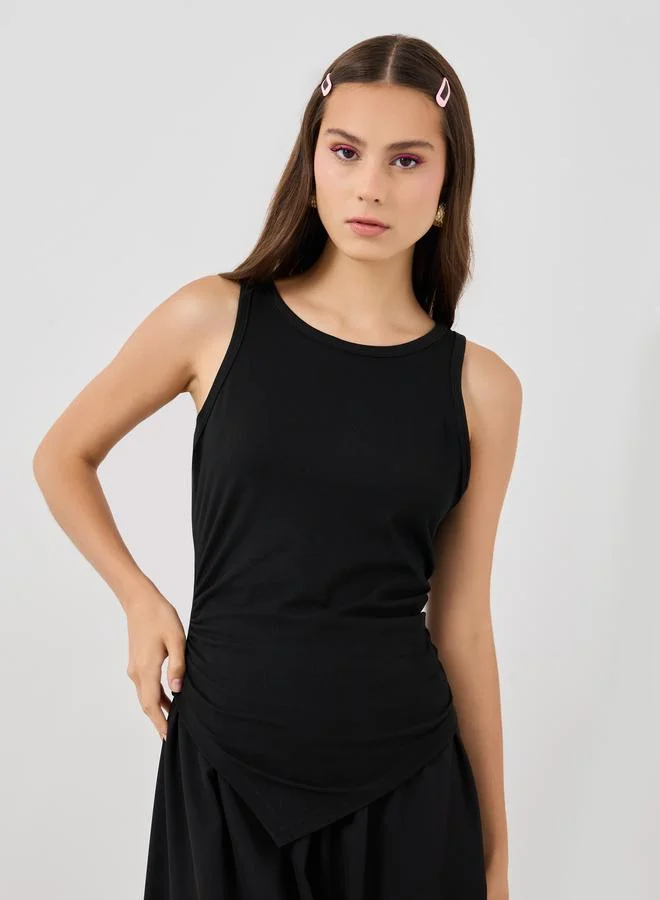 Take Two Take Two Set of 2 - Solid Asymmetric Hem Cami Top