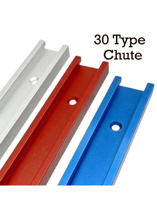 400mm Silver T Slot Bevel Track Clamp Aluminum Alloy Woodworking Groove Rail Tool - Image 2