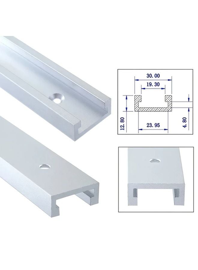 400mm Silver T Slot Bevel Track Clamp Aluminum Alloy Woodworking Groove Rail Tool - Image 4