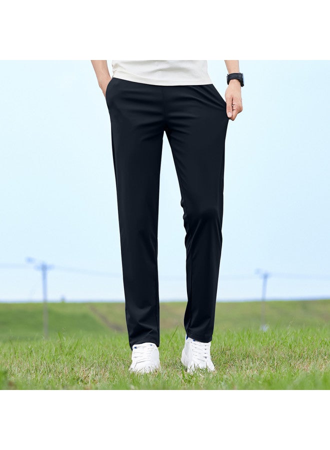 Septwolves High Elasticity】new Autumn Men's Casual Pants With Elastic Waist, Basic Style For Sports And Daily Commute - Image 4