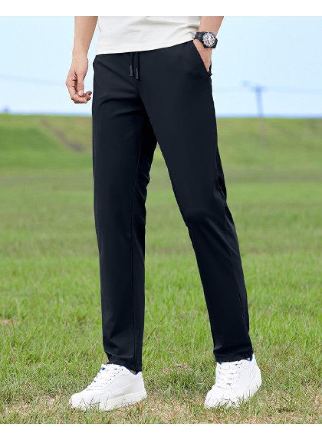 Septwolves High Elasticity】new Autumn Men's Casual Pants With Elastic Waist, Basic Style For Sports And Daily Commute - Image 1