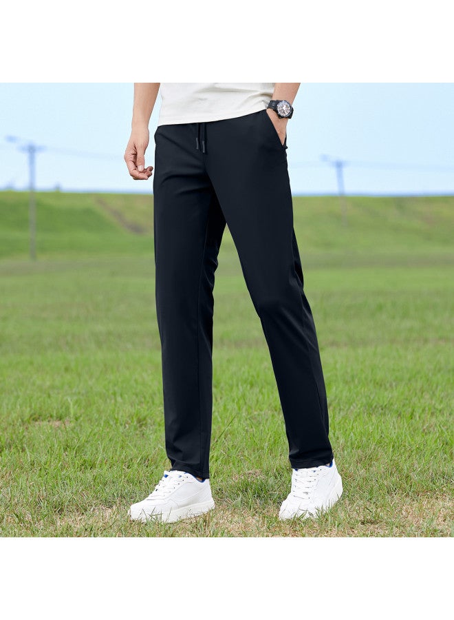Septwolves High Elasticity】new Autumn Men's Casual Pants With Elastic Waist, Basic Style For Sports And Daily Commute - Image 2