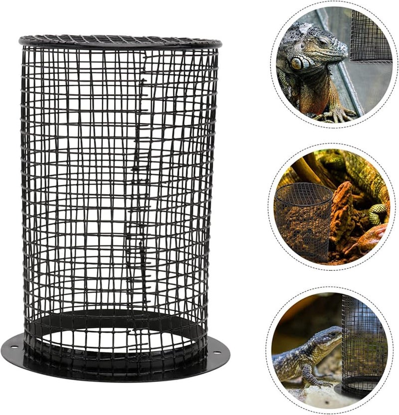 TEHAUX غطاء واقي دائري لمصباح الزواحف الحراري سهل التركيب مع المسامير يمنع الحروق - Image 3