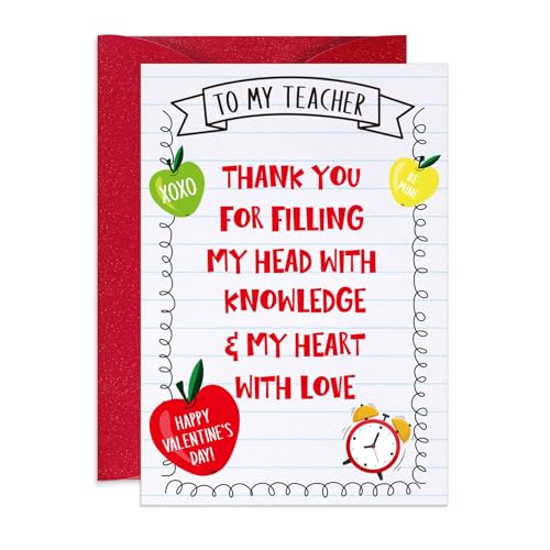 PETCEE Teacher Valentine's Day Card - Thank You Greeting Card & Gift from Student for Teachers 4x6 Inch to My Teacher Appreciation Card Happy Valentines Gift with Envelope - Image 1