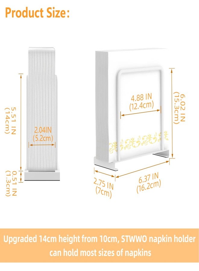 STWWO Napkin Holder for Table, Metal Napkin Holder for Kitchen Dining, Standing Paper Napkin Storage for Table Countertop, White - Image 5