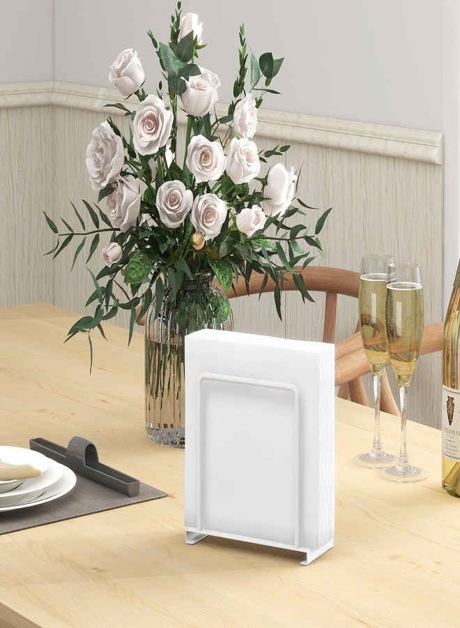 STWWO Napkin Holder for Table, Metal Napkin Holder for Kitchen Dining, Standing Paper Napkin Storage for Table Countertop, White - Image 2