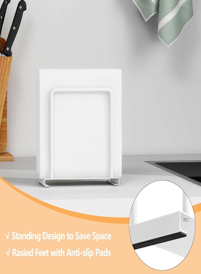 STWWO Napkin Holder for Table, Metal Napkin Holder for Kitchen Dining, Standing Paper Napkin Storage for Table Countertop, White - Image 3