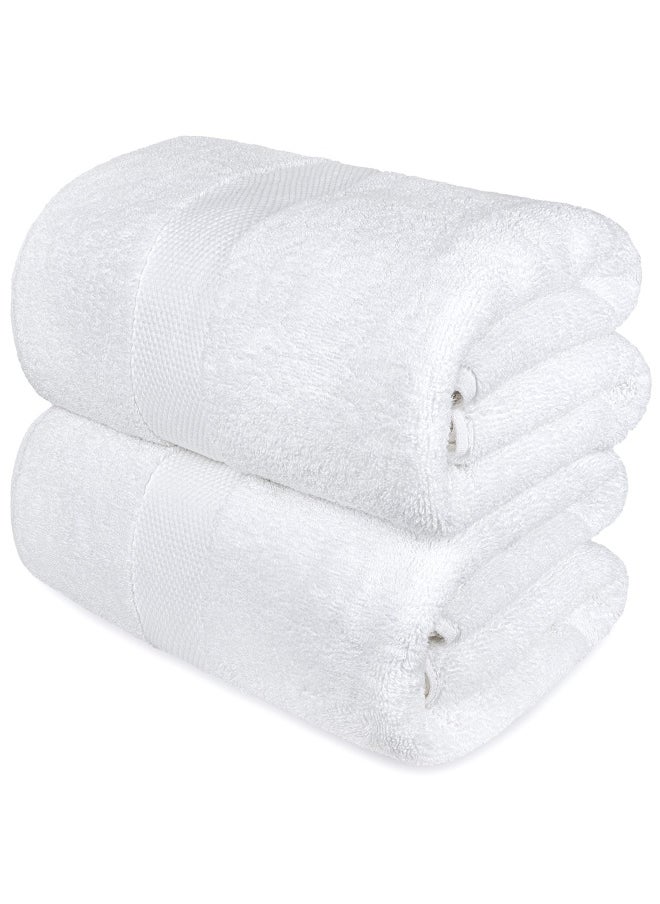 White Classic Luxury White Bath Towels Large Circlet Egyptian Cotton Highly Absorbent Hotel Spa Collection Bathroom Towel 30X56 Inch Set Of 2  - Image 1