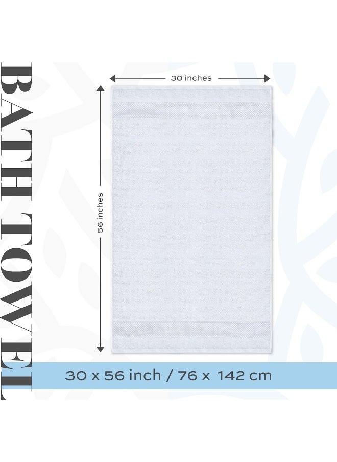 White Classic Luxury White Bath Towels Large Circlet Egyptian Cotton Highly Absorbent Hotel Spa Collection Bathroom Towel 30X56 Inch Set Of 2  - Image 5