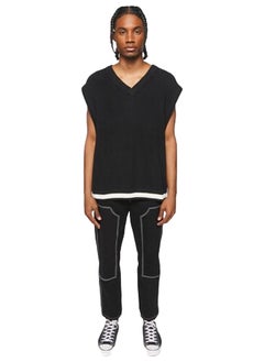 Contrast-Hem Sweater Vest