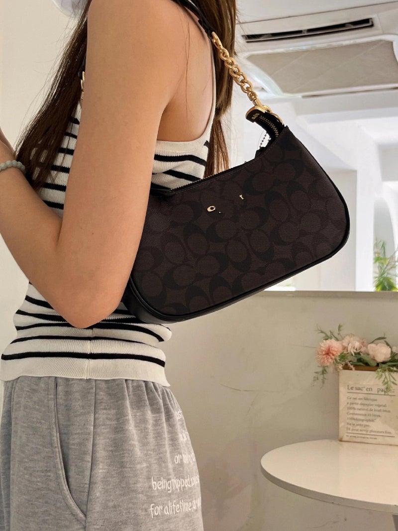 Koujia'S New Teri24 Crescent Armpit Bag Retro Presbyopic Chain Mahjong Bag Fashionable Versatile Shoulder Handbag - Image 4