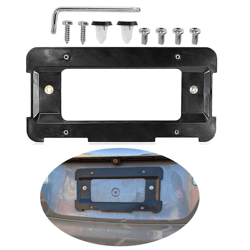إطار لوحة ترخيص الصادم الخلفي من RED WOLF متوافق مع 2000-2023 رينج روفر ديسكفري LR سلسلة فورد فوكس CMax إيدج إكسبيديشن مركبات تثبيت حامل لوحة الترخيص مع البراغي