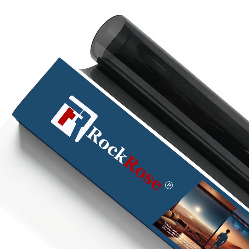 RockRose 20 Premium Carbon Car Window Tint Film 20 in x 100FT 2PLY Charcoal Privacy Film UV Heat Blocking Tint for Car or Home Adhesive Film Easy Shrink Plotter Friendly Pro Grade - Image 3
