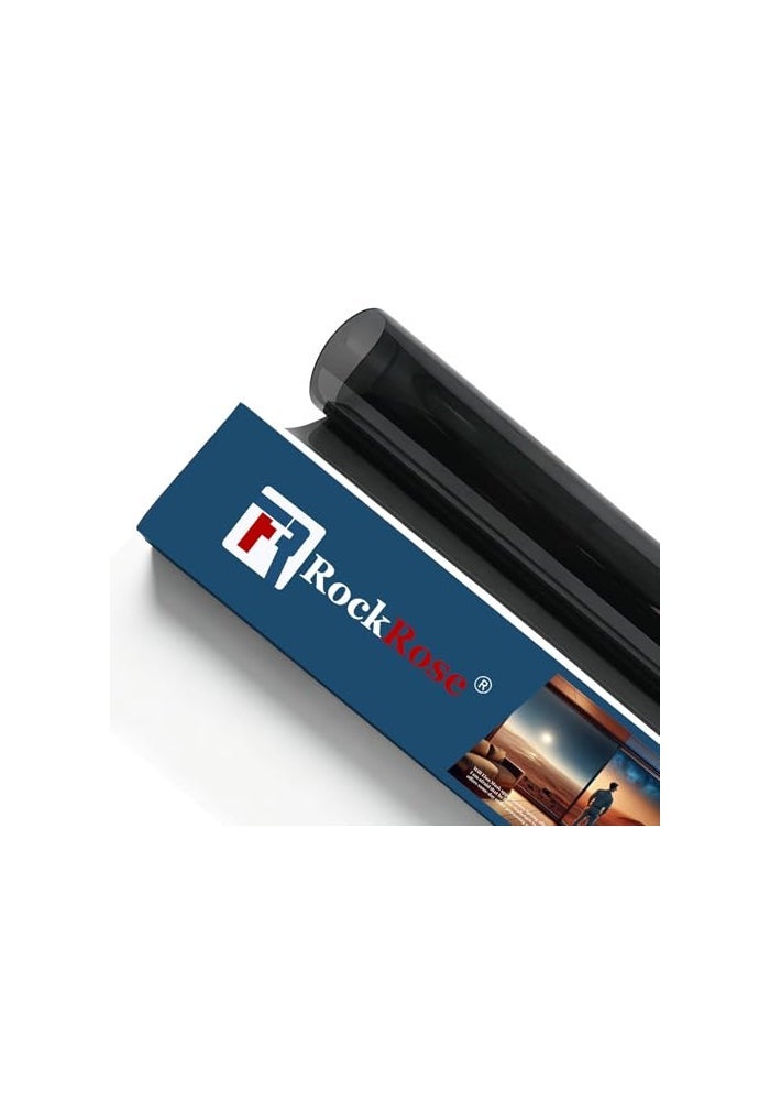 RockRose 20 Premium Carbon Car Window Tint Film 20 in x 100FT 2PLY Charcoal Privacy Film UV Heat Blocking Tint for Car or Home Adhesive Film Easy Shrink Plotter Friendly Pro Grade - Image 1