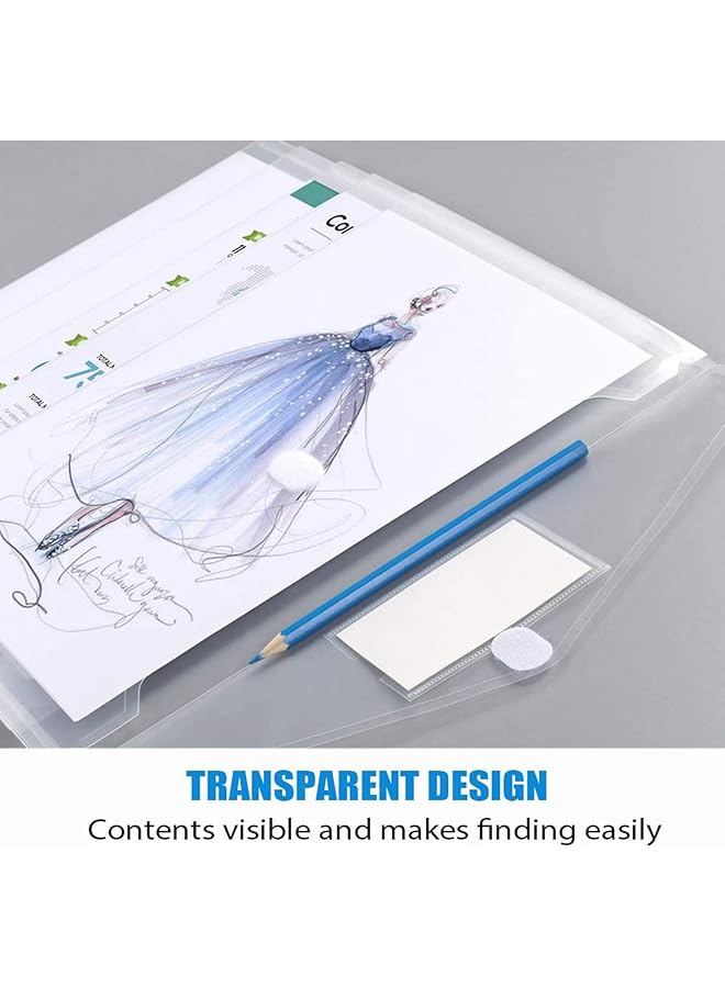إيروريكس مجموعة من 10 مظاريف بلاستيكية قابلة للتوسيع ومجلدات مستندات شفافة بحجم A4 مع جيب للملصقات للمدرسة والعمل المنزلي وتنظيم المكتب وصندوق ملفات الأعمال الشفاف - Image 3