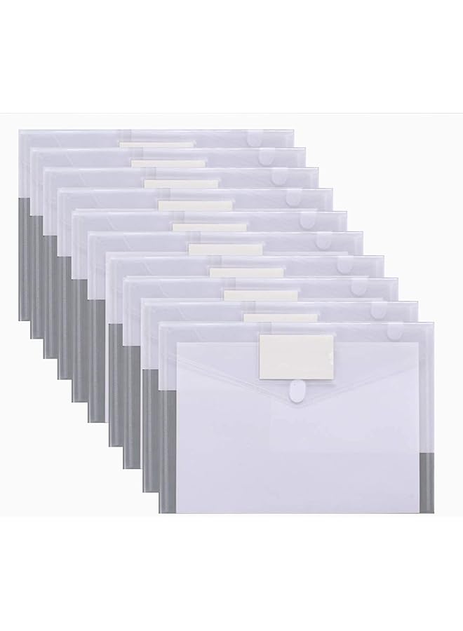 إيروريكس مجموعة من 10 مظاريف بلاستيكية قابلة للتوسيع ومجلدات مستندات شفافة بحجم A4 مع جيب للملصقات للمدرسة والعمل المنزلي وتنظيم المكتب وصندوق ملفات الأعمال الشفاف - Image 1