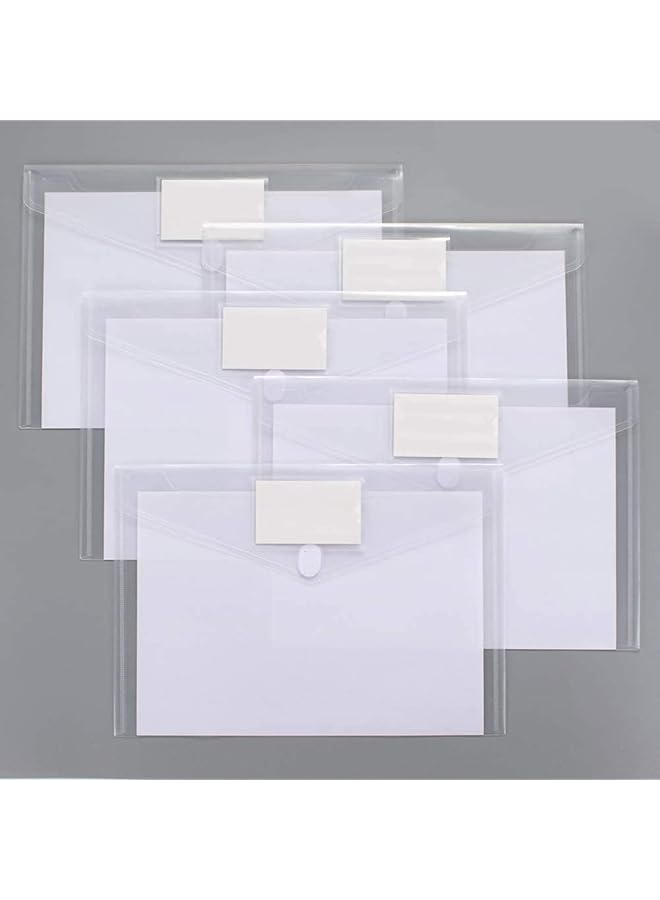 إيروريكس مجموعة من 10 مظاريف بلاستيكية قابلة للتوسيع ومجلدات مستندات شفافة بحجم A4 مع جيب للملصقات للمدرسة والعمل المنزلي وتنظيم المكتب وصندوق ملفات الأعمال الشفاف - Image 2