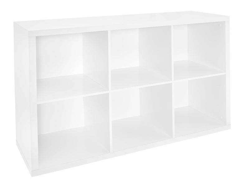 ClosetMaid 6 Cube Storage Shelf Organizer Bookshelf with Back Panel Easy Assembly Wood White Finish